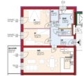 Top07-Erstbezug-3Zi-Balkon-1.OG- je 1 PKW Stellpl.im Freien u.in Garage-Miete m.Kaufopt. - Plan