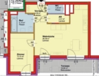 Top W1/15-Erstbezug-DG-2 Zimmer-Terasse-1 PkW Stellplatz im Freien-Miete mit Kaufoption - Plan
