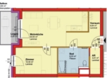 Top W1/08-Erstbezug-OG-2 Zimmer- Balkon-Loggia- 1 PKW Stellplatz im Freien-Miete-barrierefrei - Plan