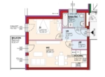 Top14- Erstbezug - 2 Zimmer - Balkon- 2.OG -1 PKW Stellplatz in Garage - Miete m.Kaufoption - Plan