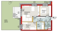 Top 2/01-Erstvergabe-3Zimmer-EG-Terrasse-Eigengarten-1PKW Stellplatz im Freien - Miete - Plan